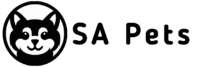 SA Pets logo, a black and white stylized dog's head icon next to the black text 'SA Pets'.
