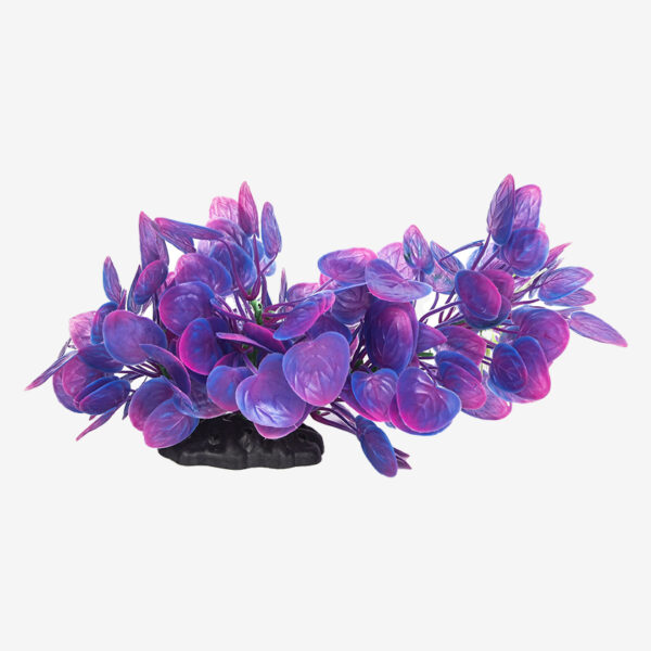 Purple Petals aquarium ornament, a vibrant cluster of two-tone purple leaves with round, petal-like tips.