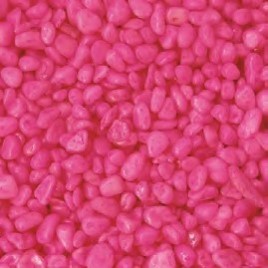 Oceanmax Pink Gravel Fish Tank Substrate Stones, a close-up image showing a large quantity of smooth, bright, highly polished hot pink artificial gravel (3-5mm stones), suitable for a vibrant aquarium decoration.